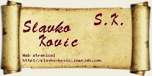 Slavko Ković vizit kartica